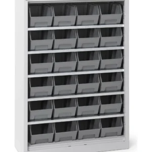 ארון מתכת FAMI PERFOMAK01 בצבע אפור בהיר עם 24 ארקליות Picking Box Air – פתרון אחסון תעשייתי מקצועי