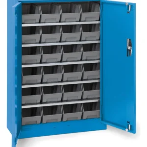 ארון מתכת FAMI PERFOMAK05 בצבע כחול RAL 5012 עם 24 קופסאות Picking Box Air