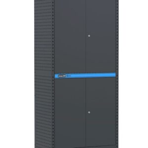 ארון אחסון מתכת לסדנה Linea 391 דגם 391A03 עם 4 דלתות, מדפים מתכווננים וכושר נשיאה של 60 ק״ג למדף.
