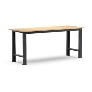 שולחן עבודה למוסך Linea 391 במידות ‎2000×750×877 מ״מ עם משטח עץ בוק בעובי 25 מ״מ וכושר העמסה של 1000 ק״ג. מתאים לסדנאות ומוסכים.