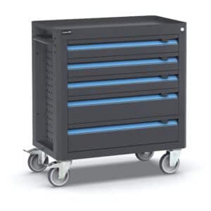 עגלת כלי עבודה Linea 391 דגם 391C07 עם 5 מגירות, מנעול וגלגלים עם בלם. כושר נשיאה 330 ק״ג לסדנאות ומוסכים.