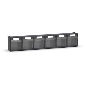 תיאור SEO קצר (עד 250 מילים): ארגונית Visual Box דגם 391P57 היא פתרון אחסון מקצועי לארגון חלקים קטנים ובינוניים כגון ברגים, רכיבים ואביזרים. הארגונית כוללת 6 מגירות שקופות מחומר קופולימר סטירן, המאפשרות זיהוי מהיר של התכולה, לצד גוף חזק מפוליסטירן בצבע אפור אנתרציט.