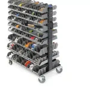 עגלה דו־צדדית Linea 391 דגם 391C01 היא פתרון מקצועי לניהול ואחסון חלקים קטנים בסדנאות, מחסנים וקווי ייצור.