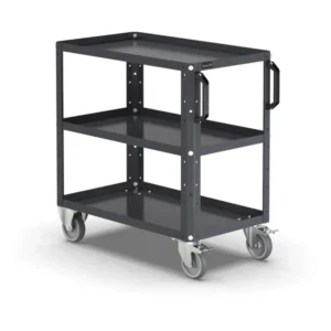 עגלה לסדנה עם 3 מדפים Linea 391 דגם 391C04, כושר נשיאה 330 ק״ג, גלגלים עם בלם ומדף מתכוונן.